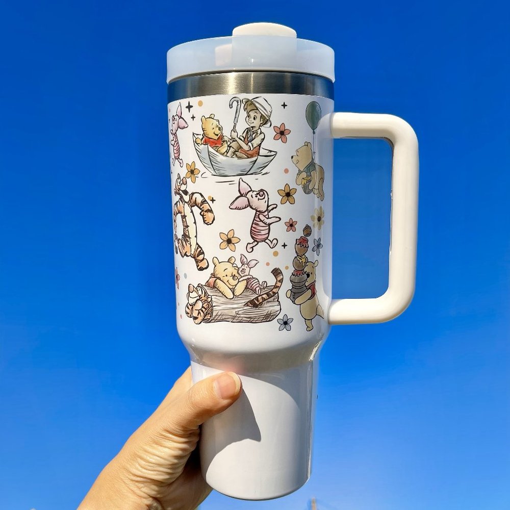 Disney Winnie the Pooh Brand new 40 oz double wall stainless travel office tumbl - Picture 2 of 3